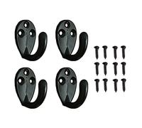 Yesmin 4 PCS Wall Mounted Hooks Coat Hooks Retro Door Robe Hook for Hanging Towel Clothes Hat Key Cup Single Metal Hook Cloth Hanger for in Bedroom Bathroom Kitchen Cupboard (with 12 Pcs Screws)