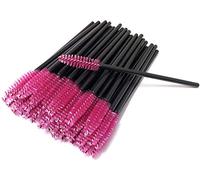 Yesmin 50 Piece Set of Disposable Mascara Brushes - Rose Red Eye Combs, Eyelash Grafting Tools, Eyebrow Dye Applicators, Dedicated Disposable Makeup Artist Brush Kit