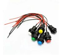 Yesmin 6 Pcs 12mm Circular Button Switch - SPST Self-Locking Toggle Switch with Lock Buckle for Lighting Fixtures & Small Appliances
