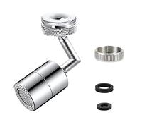 Yesmin Faucet Aerator,720¡ãSwivel Kitchen Sink Faucet Aerator with Adjustable 2 Modes,Kitchen Bathroom Brass Faucet Bubbler Filter for with Adapter Kit-Silver Plating