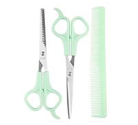Yesmin Green Hair Cutting Scissors Set - Professional Barber Shears for Home Use, Includes Pet Grooming Trimmer, for Men, Women, Kids