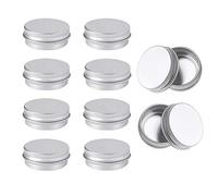 Yesmin Pack of 10 Aluminum Tin Jars, 15ml Round Cosmetic Sample Metal Tins Storage Jar Containers with Screw Cap for Lip Balm, Cosmetic, Candles, DIY Crafts
