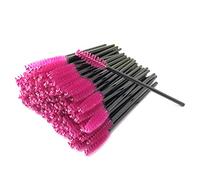 Yesmin Pack of 100 Disposable Eyelash Mascara Brushes Wands Applicator Eyebrow Brush Makeup Kit (Rose Red)