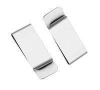 Yesmin 2 Pcs Stainless Steel Metal Slim Money Clips Sturdy Cash Receipt Note Clip Credit Card Wallet Bill Cash Holder for Men and Women (Silver)