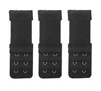 Yesmin Pack of 3 Bra Strap Extenders Extensions Elastic Extender Set 2 Hooks (Black)