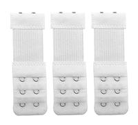 Yesmin Pack of 3 Bra Strap Extenders Extensions Elastic Extender Set 2 Hooks (White)