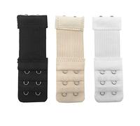 Yesmin Pack of 3 Bra Strap Extenders Extensions Elastic Extender Set 2 Hooks (White, Black and Skin Colors)