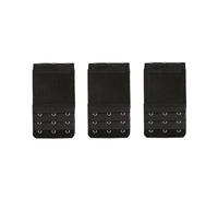 Yesmin Pack of 3 Bra Strap Extenders Extensions Elastic Extender Set 3 Hooks (Black)