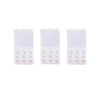 Yesmin Pack of 3 Bra Strap Extenders Extensions Elastic Extender Set 3 Hooks (White)