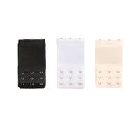 Yesmin Pack of 3 Bra Strap Extenders Extensions Elastic Extender Set 3 Hooks (White, Black and Skin Colors)