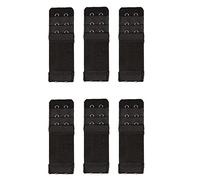 Yesmin Pack of 6 Bra Strap Extenders Extensions Elastic Extender Set 2 Hooks 1.3cm Spacing (Black)