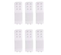 Yesmin Pack of 6 Bra Strap Extenders Extensions Elastic Extender Set 2 Hooks 1.3cm Spacing (White)