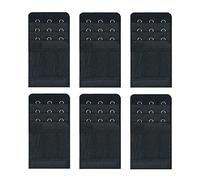 Yesmin Pack of 6 Bra Strap Extenders Extensions Elastic Extender Set 3 Hooks 1.3cm Spacing (Black)