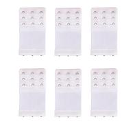 Yesmin Pack of 6 Bra Strap Extenders Extensions Elastic Extender Set 3 Hooks 1.3cm Spacing (White)