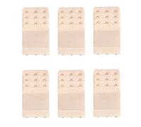 Yesmin Pack of 6 Bra Strap Extenders Extensions Elastic Extender Set 3 Hooks 1.9cm Spacing (Beige)