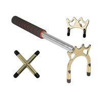 Yesmin Retractable Pool Cue Extension Bridge - 3 Pack Brass Bridge Heads Kit, Removable Swivel Stand for Billiard Table (Snooker, Pool)