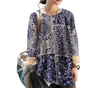 YESNO Women Long Sleeve Jumpers Oversized Graphic Knitted Sweater Crew Neck Loose Vintage Pullover Sweater Tops XL S01UK CR153