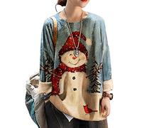 YESNO Women Long Sleeve Jumpers Oversized Graphic Knitted Sweater Crew Neck Loose Vintage Pullover Sweater Tops 3XL S01UK CR121