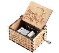 Yesnote Beauty and The Beast Music Box, Mother Day Birthday Anniversary Christmas Vintage Gift for Wife Girlfriend Husband Boyfriend Wooden Hand Crank Musical Box