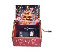 Yesnote Christmas Music Box Gift, Merry Xmas and Happy New Year Gift for Daughter Son Sister Friend Family Hand Crank Music Box Play We Wish You A Merry Christmas