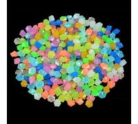 Yesnote Glow in The Dark Stones, 100pcs Glowing Rocks Luminous Stone for Vase Fillers Fish Tank Decorations Aquariums Pebbles Powered by Light or Solar