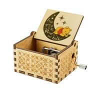Yesnote Pooh Music Box Gift for Daughter, Love you to the Moon and Back Gift for Daughter Son Mom Dad Birthday Valentine Day Anniversary Wooden Music Box Play You Are My Sunshine