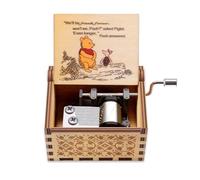 Yesnote Pooh Music Box Gift for Friend, Friendship Gift for Sister BFF Valentine Day Anniversary Christmas Birthday Gifts Present Wooden Hand Crank Music Box Play You Are My Sunshine