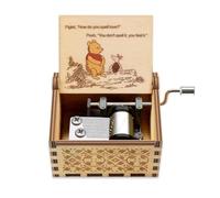 Yesnote Pooh Music Box Gift for Wife, Romantic Gift for Couple Husband Girlfriend Boyfriend Birthday Father Day Anniversary Wooden Hand Crank Musical Box Play You Are My Sunshine