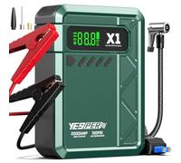 YESPER Car Jump Starter with Air Compressor, 2000A Peak Portable Jump Pack with 150PSI Digital Tire Inflator, 12V 20000mAh Battery Charger Jumper Starter for Up to 8L Gas & 6L Diesel Engines