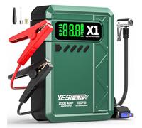 YESPER Car Jump Starter with Air Compressor, 2000A Peak Portable Jump Pack with 150PSI Digital Tire Inflator, 12V 20000mAh Battery Charger Jumper Starter for Up to 8L Gas & 6L Diesel Engines