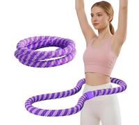 yespikko Weighted Soft Spring Hula Hoop for Adults, 3lb Foldable for Home and Travel, Portable Slimming Fitness Hoop for Weight Loss, Waist-Friendly Design, Upgraded Closed Silent Version (Purple)