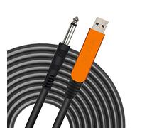 YESPURE USB Guitar Cable 10Ft, USB Guitar Interface Male to 6.35mm 1/4 inch Gold-Plated TS Mono Plug,Recording Cable Compatible with PC, Mac, Xbox, PS4, PS3,PS2