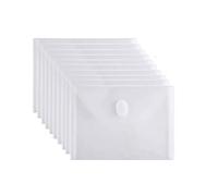 YESSART 5x7 Small Plastic Envelopes Receipt Check Storage File Holder Case 10 Pack Hook & Loop Closure (clear-10 Pack)