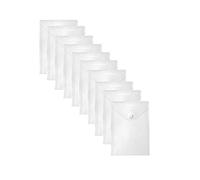 YESSART 7x9 Clear Plastic Envelopes Hook Loop Closure Receipt Stickers Storage Holder 10 Pack