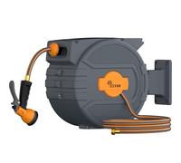 YESTAR Retractable Garden Hose Reel 1/2" x82 ft, Automatic Hose Reel with 7 Pattern Nozzle, Any Length Lock Wall Mounted &180 Deg Swivel
