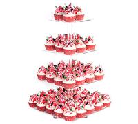 YestBuy 4 Tier Acrylic Cupcake Stand with Base, Premium Cupcake Holder, Acrylic Cupcake Tower Display Cady Bar Party Décor - Display for Pastry(4.7" Between 2 Layers)…