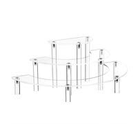 YestBuy Acrylic Display Stand Riser For Pop Figures, 3 Tier Clear Cupcake Stand, Perfume Organizer Stand,2 Pack Half Moon Dessert Stand for Display Or Collections (Acrylic Rods 2 set)