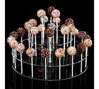 YestBuy Cake Pop Display Stand, 30 Hole Cake Pop Holder , 3 Tiered Lollipop Holder for Weddings, Birthday Parties, Anniversaries Gift, Halloween, Christmas Candy Decorative (Clear)