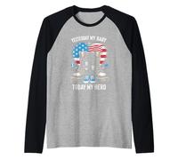 Yesterday My Baby Today My-Hero Proud M litary American Flag Raglan Baseball Tee