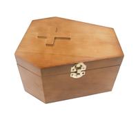 Yestic Traditional Wooden Coffin Box, Pet Memorial Urns for Dogs, Cats, Small to Medium