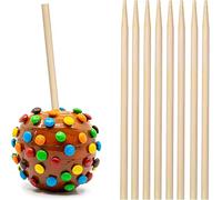YESTOO 150 pcs Thick Candy Apple Sticks,Caramel Apple Sticks,5.5 Inch Long, 5mm Thick,Semi Point, Bamboo Skewers for Corn Dog, Corn Cob, Kabob, Lollipop, Grill