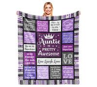 YESTUTI Auntie Gifts, Auntie Birthday Gifts, Gifts for Auntie, Aunty Aunt Gift, Auntie Gifts from Nephew/Niece, Best Auntie Gifts, Special Auntie Gifts Christmas Mothers Day Blanket 150x130CM