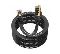 YesTXR LAN Cable 3 m, Cat 8 Ethernet Cable 40 Gbps 2000 MHz S/FTP RJ45 High Speed Network Cable for PS5 Router Modem TV Switch Laptop (Black)