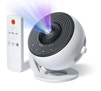 YESUBELU Galaxy Projector Pro, Wider Sharper Projection, with 13 Theme Discs, 15 Sleep Aid White Noise, Remote Control, Timer, Bluetooth Play (White)