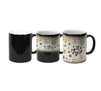 Yesuitme Heat Change Mug Magic Heat Collage Photo Mug Gift Sublimation Blanks 11oz Heat Colour Changing Mug Black Color Heat Sensitive Ceramic Coffee Cup (12)