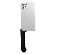 Yesunktt for iPhone 14 Creative Cute High Imitation Spoof Fun Silicone Kitchen Knife Anti-Drop Protection Phone Case White