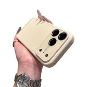 Yesunktt for iPhone 17 Pro Max Case with Built-in Lens Protector, Liquid Silicone Magnetic Case with Big Window Camera Cover, Full-Body Anti-Drop Matte Cover, Light Yellow