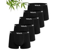 YESWEL Bamboo Boxers Mens, Boxer Shorts Multipack of 5, Anti Chafing Underwear, Moisture Wicking Breathable Underpants, No Itchy Labels Pants Trunks (5x Black, XXL 2XL)