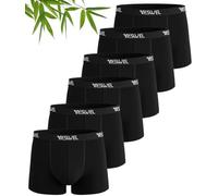 YESWEL Mens Boxers 5 Pack, Bamboo Anti Chafing Underwear (Black, XL)