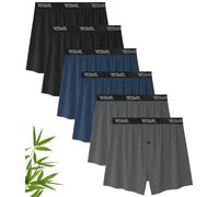 YESWEL Mens Boxers 6 Pack, Bamboo Loose Fit Boxer Shorts (Multi 01, L)